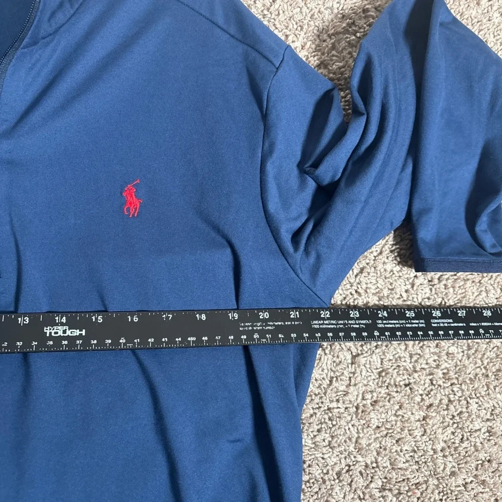 Polo Ralph Lauren Mens Navy Blue Performance Quarter‎ Zip Pullover Large